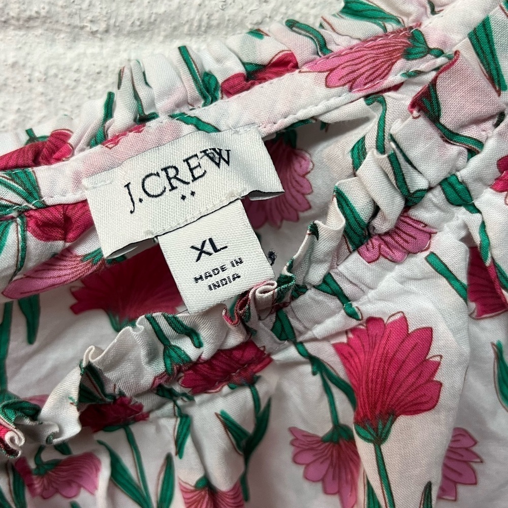 J. Crew Pink and Green Floral Blouse - Picture 4 of 6